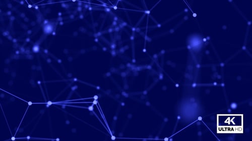 Abstract Blue Digital Plexus Network Connections Loop Background