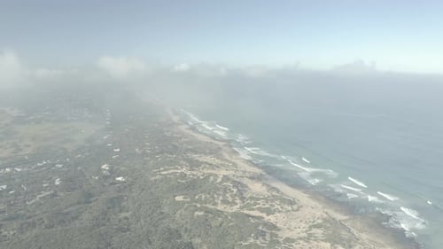 Coastal Aerial View of Beautiful Beach and Ocean