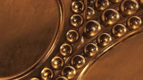 Luxury Gold Rolling Spheres Mechanism Abstract Motion Background