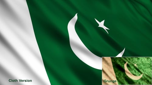 Animated Waving Pakistan Flag in Clean and Grunge Styles