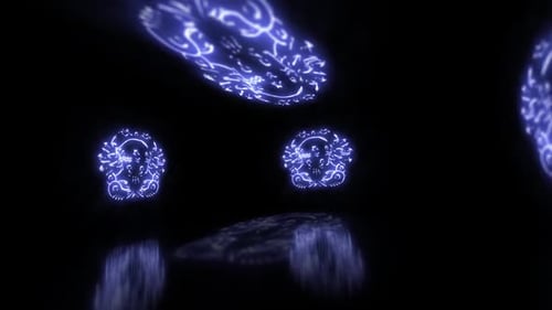 Neon Abstract Symbols Reveal Transition