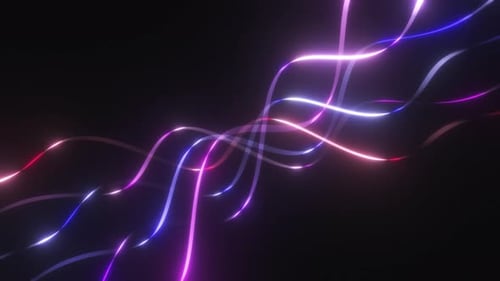 Abstract Neon Wavy Glowing Lines Background