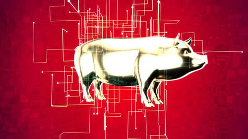 Abstrakte Animation eines landwirtschaftlichen Konzepts im Netz