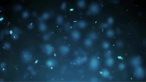 Animated Falling Blue Snowflakes Winter Background Loop