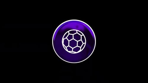 3D Soccer Ball Icon Rotating in Purple Sphere