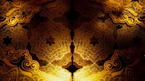 Golden Ornate Decorative Loop Background for Islamic and Festive Events