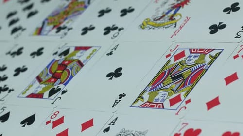 Macro View of Spread of Playing Cards
