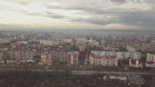 Aerial view of Ivano-Frankivsk city, Ukraine.