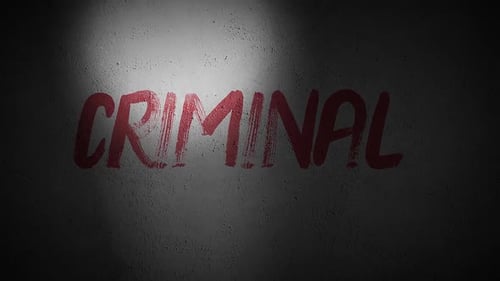 Gritty Red Criminal Text on Wall with Moving Spotlight Reveal