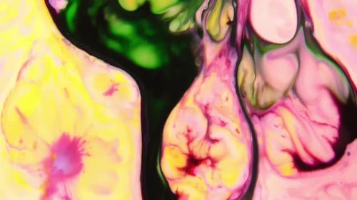 Colorful Ink Swirls and Mixes in Dreamy Abstract