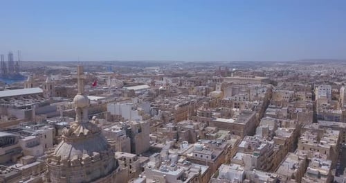 Aerial View of the Main Cathedral in Valetta, Malta.