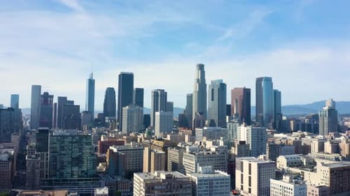 Aerial view of cityscape. Urban aerial view of beautiful and scenic downtown Los Angeles.