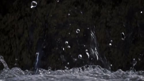 Water Droplets Splashing on a Black Background