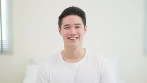 Smiling Young Adult Close Up Portrait Indoors