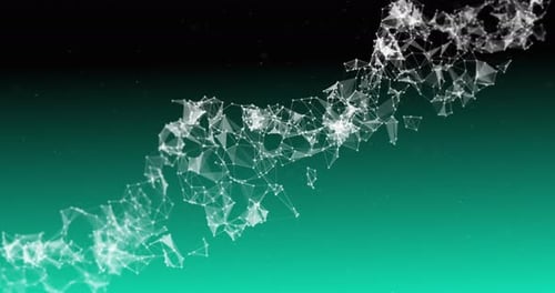 Network of connections forming DNA structure against green background