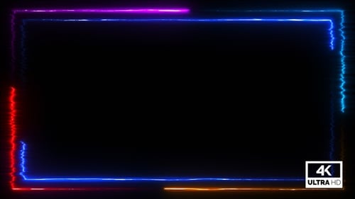 Abstrakter leuchtender Neonrahmen-Hintergrund Seamless Loop V1
