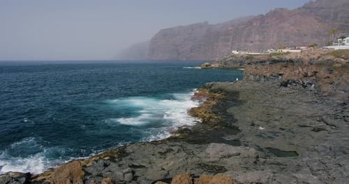 View of the Cliffs of Los Gigantes Tenerife From Coastline Atlantic Ocean