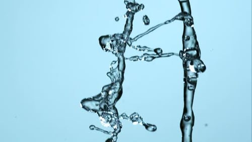 Water Pouring Down in Slow Motion Abstract
