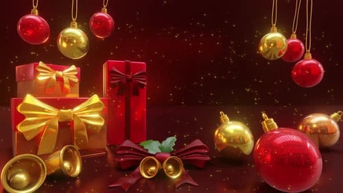Elegant Christmas Ornaments and Gifts Festive Background