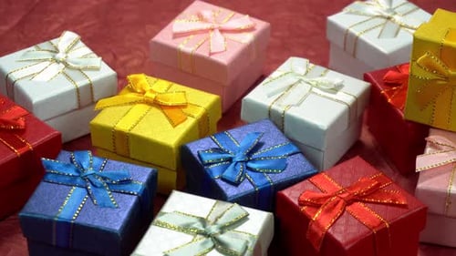 Colorful Wrapped Gift Boxes for Celebration Occasions