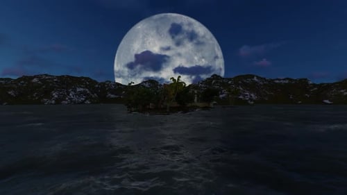 Panorama des Vollmonds bei Nacht