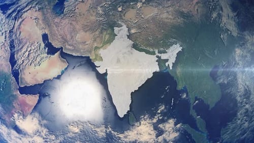 Realistic Earth Zoom Highlight Country India