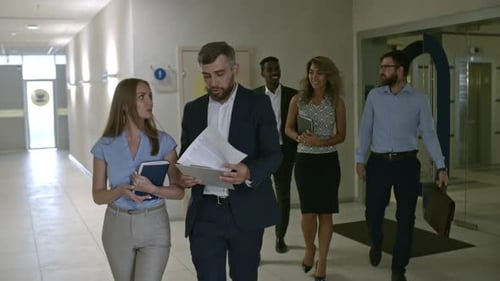 Colleagues before Meeting