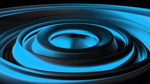 Abstract Blue Textured Rings Swirling Background Animation