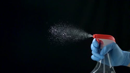 Hand in Glove Sprays Mist from Bottle