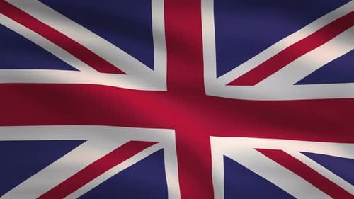 Realistic Waving United Kingdom Flag Seamless Loop