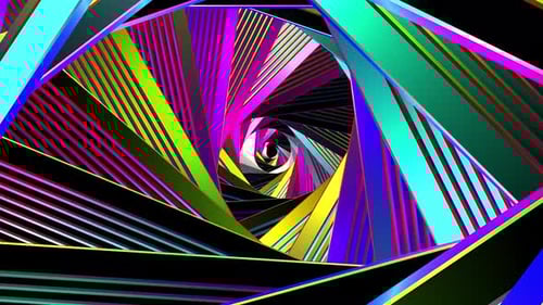 Abstract colorful spiral tunnel with hypnotic and psychedelic effect