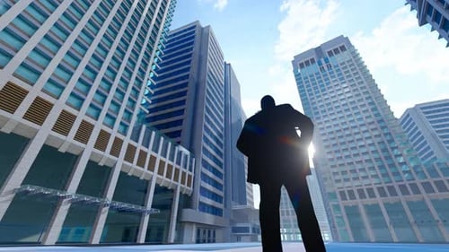The Plane Flew Over The Roof Of The Office Building Of The Business Building