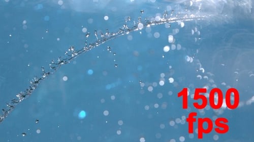 Abstract Blue Water Splash Close Up