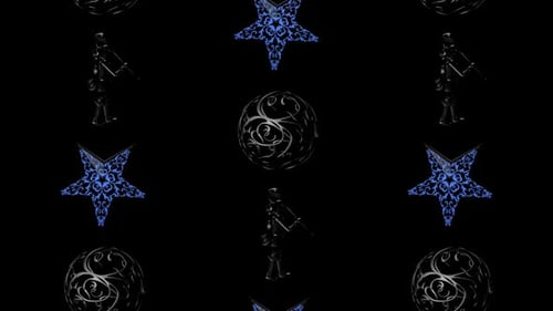 Animated Festive Christmas Ornaments and Stars Seamless Loop