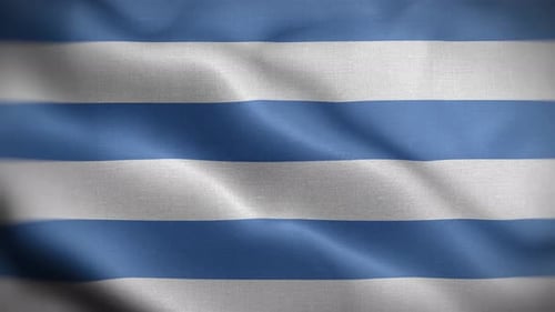 Seamless Loop Waving Blue And White Striped Fabric Background