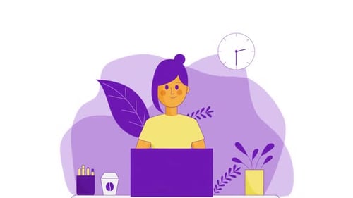 Fille travaillant au bureau
