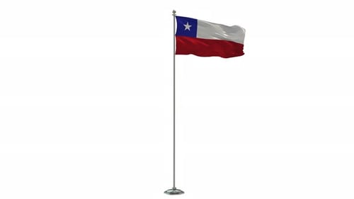 Flag of Chile Waving Realistic 3D Animation