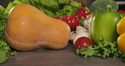 Fresh Assortment of Colorful Vegetables on Table