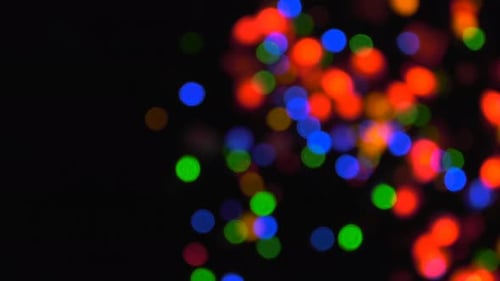 Abstract Footage of Colorful Lights Bokeh on Black