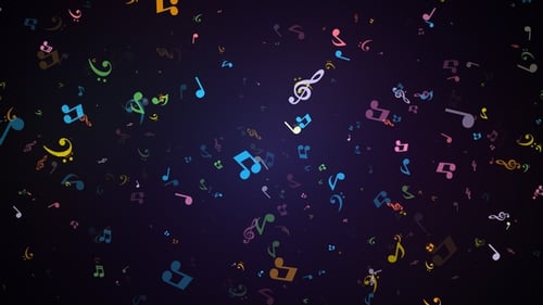 Colorful Musical Notes Floating Background Animation