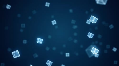 Abstract Digital Cubes Floating Background Animation