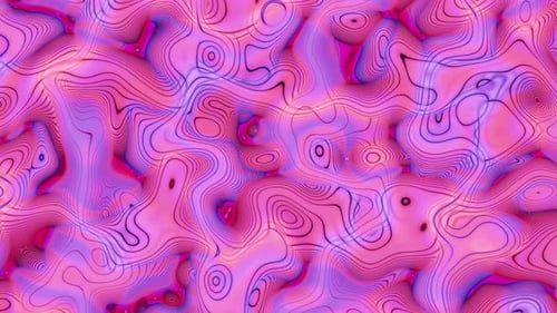 Blauer rosa abstrakter nahtloser Linienmuster, flüssiger animierter Hintergrund