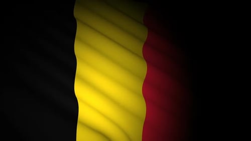 Realistic Belgium National Flag Waving Animation