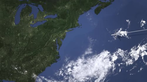 Airplane Flying to Washington United States