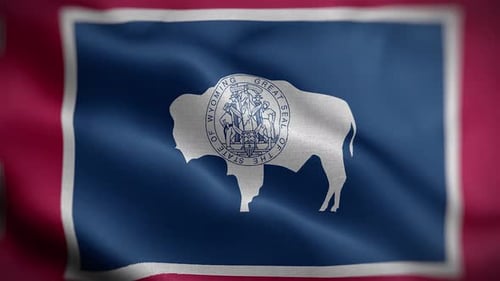 Wyoming State Flag Waving Animation