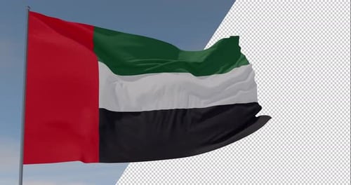 Realistic United Arab Emirates Flag Waving Seamless Loop