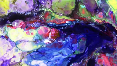 Colorful Fluid Paints Abstract Swirl