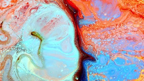 Abstrakte bunte Tusche Kunst 009