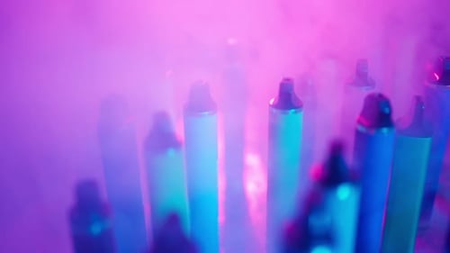 Abstract Vaporizers with Pink and Blue Neon Lighting