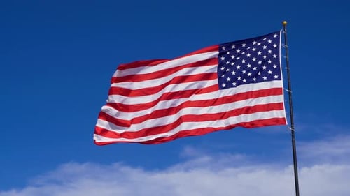 American Flag Waving Proudly in the Wind